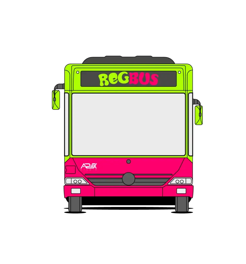 Vista frontale - RegBus - party bus Reggaeton